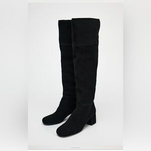 NWT Zara 100% Cow Leather High Boots size 38